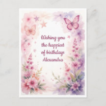 Mooie waterverf bloemen en vlinders