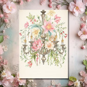 Mooie Waterverf Bloemen Kroonluchter Bruiloft Save The Date