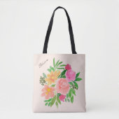 Mooie waterverf bloemen op ivoor tote bag (Voorkant)