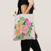 Mooie waterverf bloemen op ivoor tote bag (Dichtbij)