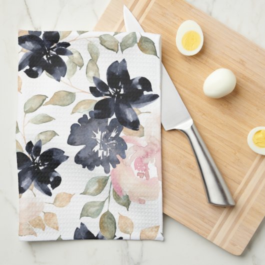 mooie waterverf bloemen origineel theedoek (Quarter Fold)