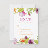 Mooie Waterverf bloemen RSVP Response Kaart (Voorkant)
