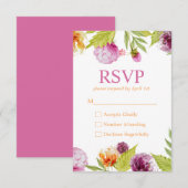 Mooie Waterverf bloemen RSVP Response Kaart (Voorkant / Achterkant)