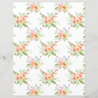 Mooie Waterverf Bloemen Scrapbook Papier Blad