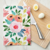 Mooie waterverf bloemen theedoek (Quarter Fold)