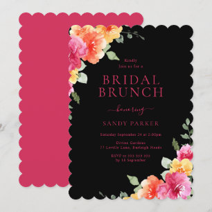Mooie Waterverf Bloemen Vrijgezellenfeest Brunch Kaart