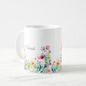 Mooie waterverf bloemenaangepaste mok (Voorkant links)