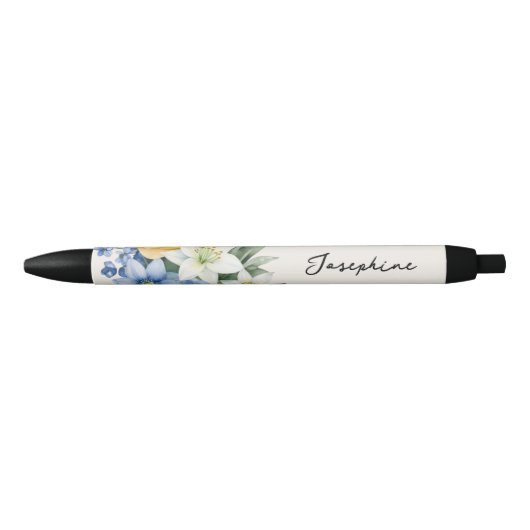 Mooie waterverf bloemenaangepaste naam zwarte inkt pen (Voorkant)