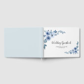 Mooie waterverf bloemenblauw bruiloft gastenboek (Volledig)