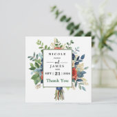 Mooie Waterverf Bloemenboeket Bedankkaart (Staand voorkant)