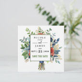 Mooie Waterverf Bloemenboeket Save The Date (Staand voorkant)