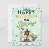 Mooie Waterverf bloemenei Happy Easter Feestdagenkaart (Voorkant)