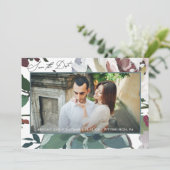 Mooie Waterverf Bloemenfoto Save The Date (Staand voorkant)