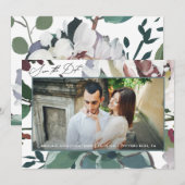 Mooie Waterverf Bloemenfoto Save The Date (Voorkant / Achterkant)