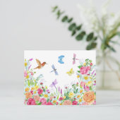 Mooie Waterverf bloementuin Briefkaart (Staand voorkant)