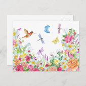 Mooie Waterverf bloementuin Briefkaart (Voorkant / Achterkant)