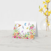 Mooie Waterverf bloementuin Kaart (Gele Bloem)