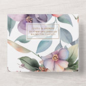 Mooie waterverf bloemenverlovingsfeest all in one uitnodiging (Achterkant)