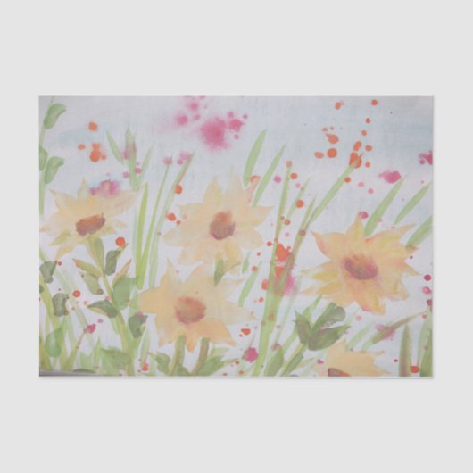 Mooie waterverf bloemenweefsel papier (Voorkant)