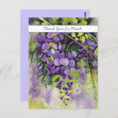 Mooie Waterverf Bloemkaarten van Wisteria Briefkaart (Voorkant / Achterkant)