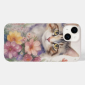 Mooie Waterverf Bloemkat Case-Mate iPhone Case (Achterkant (horizontaal))