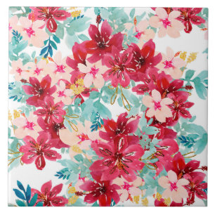 Mooie Waterverf bloemkeramische Tegel Tegeltje