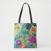 Mooie waterverf bloempatroon tote bag (Voorkant)