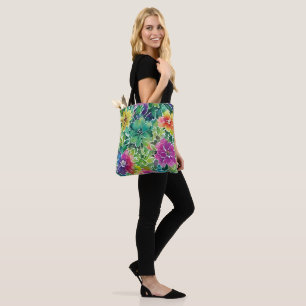 Mooie waterverf bloempatroon tote bag
