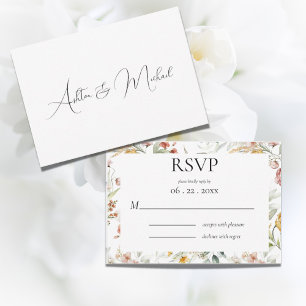 Mooie waterverf bloemrijke modern RSVP kaartje