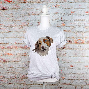 Mooie Waterverf Blue Eyed Australian Shepherd T-shirt