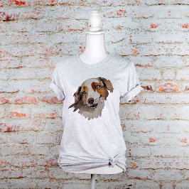 Mooie Waterverf Blue Eyed Australian Shepherd T-shirt
