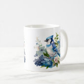 Mooie Waterverf Blue Jay Wrap Koffiemok (Voorkant rechts)