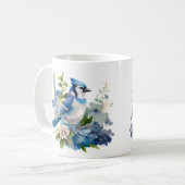 Mooie Waterverf Blue Jay Wrap Koffiemok (Voorkant links)