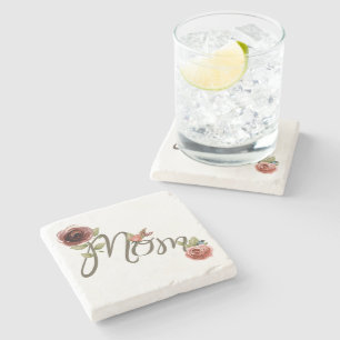 Mooie Waterverf Blush roze rozen Moederdag Stenen Onderzetter