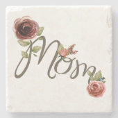 Mooie Waterverf Blush roze rozen Moederdag Stenen Onderzetter (Voorkant)