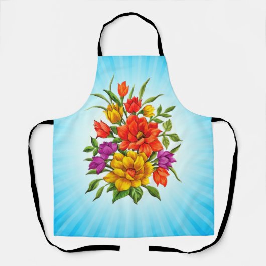 Mooie Waterverf boeket van bloemen-34123 Schort (Voorkant)