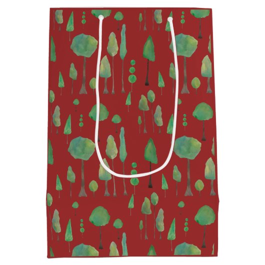 Mooie waterverf bomen medium cadeauzakje (Achterkant)