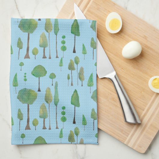 Mooie Waterverf bomen Theedoek (Quarter Fold)