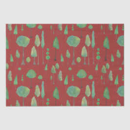 Mooie waterverf bomen tissuepapier