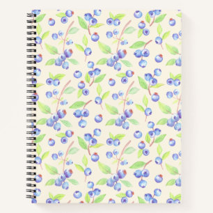 Mooie waterverf bosbes botanische patroon notitieboek