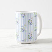 Mooie waterverf bosbes botanische strepenpatroon koffiemok (Voorkant rechts)