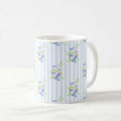 Mooie waterverf bosbes botanische strepenpatroon koffiemok (Voorkant rechts)