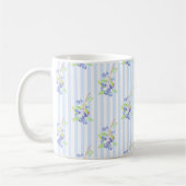 Mooie waterverf bosbes botanische strepenpatroon koffiemok (Links)