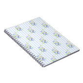 Mooie waterverf bosbes botanische strepenpatroon notitieboek (Rechterzijde)