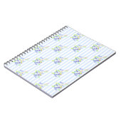 Mooie waterverf bosbes botanische strepenpatroon notitieboek (Linkerzijde)