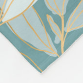 Mooie waterverf, botanische blauwe roze hals fleece deken (Hoek)