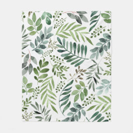Mooie Waterverf botanische lederen patroon Fleece Deken