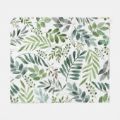 Mooie Waterverf botanische lederen patroon Fleece Deken (Voorkant (Horizontaal))