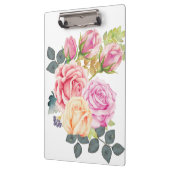 Mooie Waterverf Bouquet van Roze Rozen Klembord (Links)