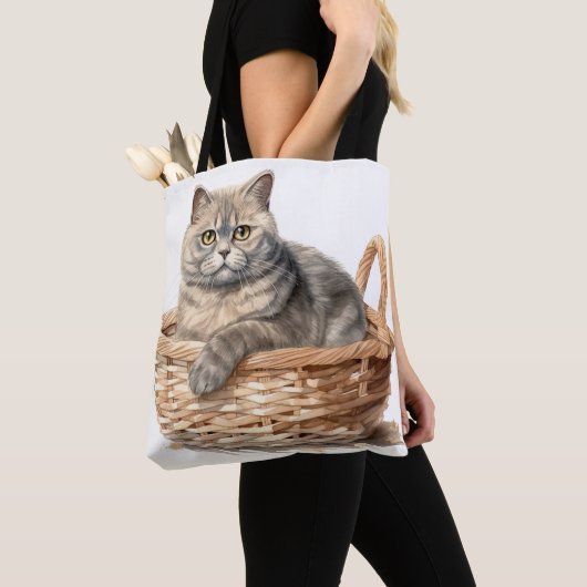 MOOIE WATERVERF BRITSE KORTHAAR KAT TOTE BAG (Dichtbij)